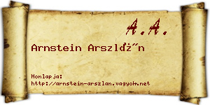 Arnstein Arszlán névjegykártya