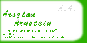 arszlan arnstein business card